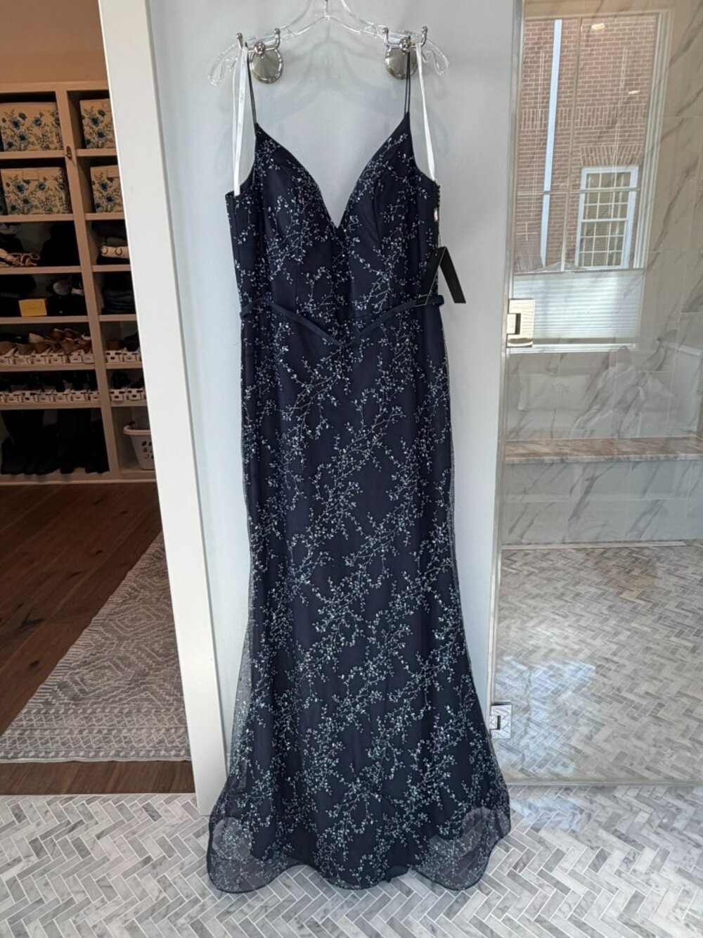 Terani Couture Navy Full Length Gown